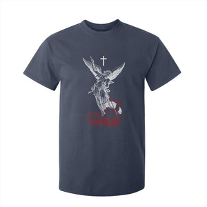 Saint Michael The Archangel Defeating Satan T Shirt For Kid TS10 Navy Print Your Wear