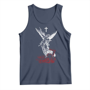 Saint Michael The Archangel Defeating Satan Tank Top TS10 Navy Print Your Wear