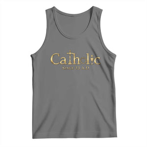 Catholic Since 33 AD Tank Top Christianity Crucifix Jesus Eucharist TS10 Black Heather Print Your Wear