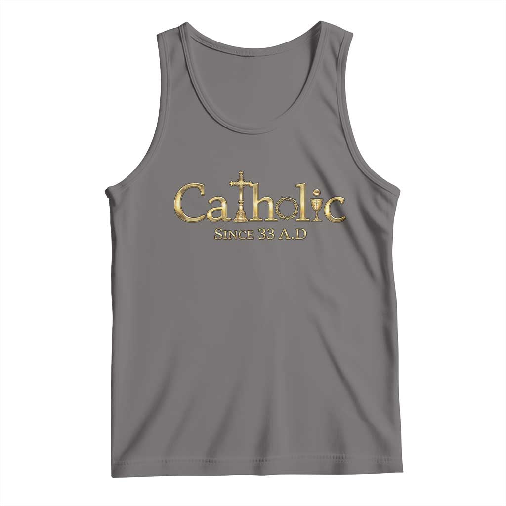 Catholic Since 33 AD Tank Top Christianity Crucifix Jesus Eucharist TS10 Deep Heather Print Your Wear