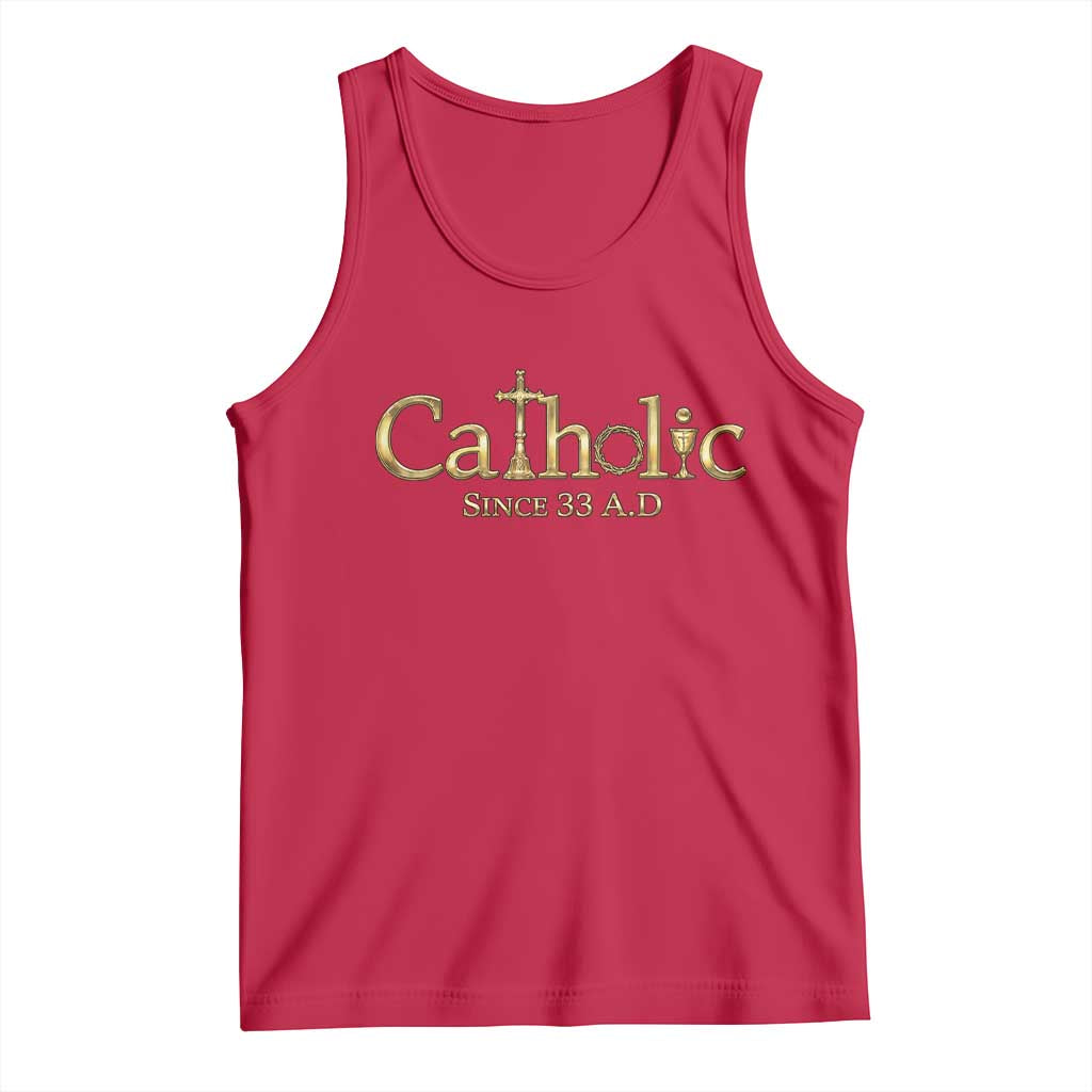 Catholic Since 33 AD Tank Top Christianity Crucifix Jesus Eucharist TS10 Red Print Your Wear