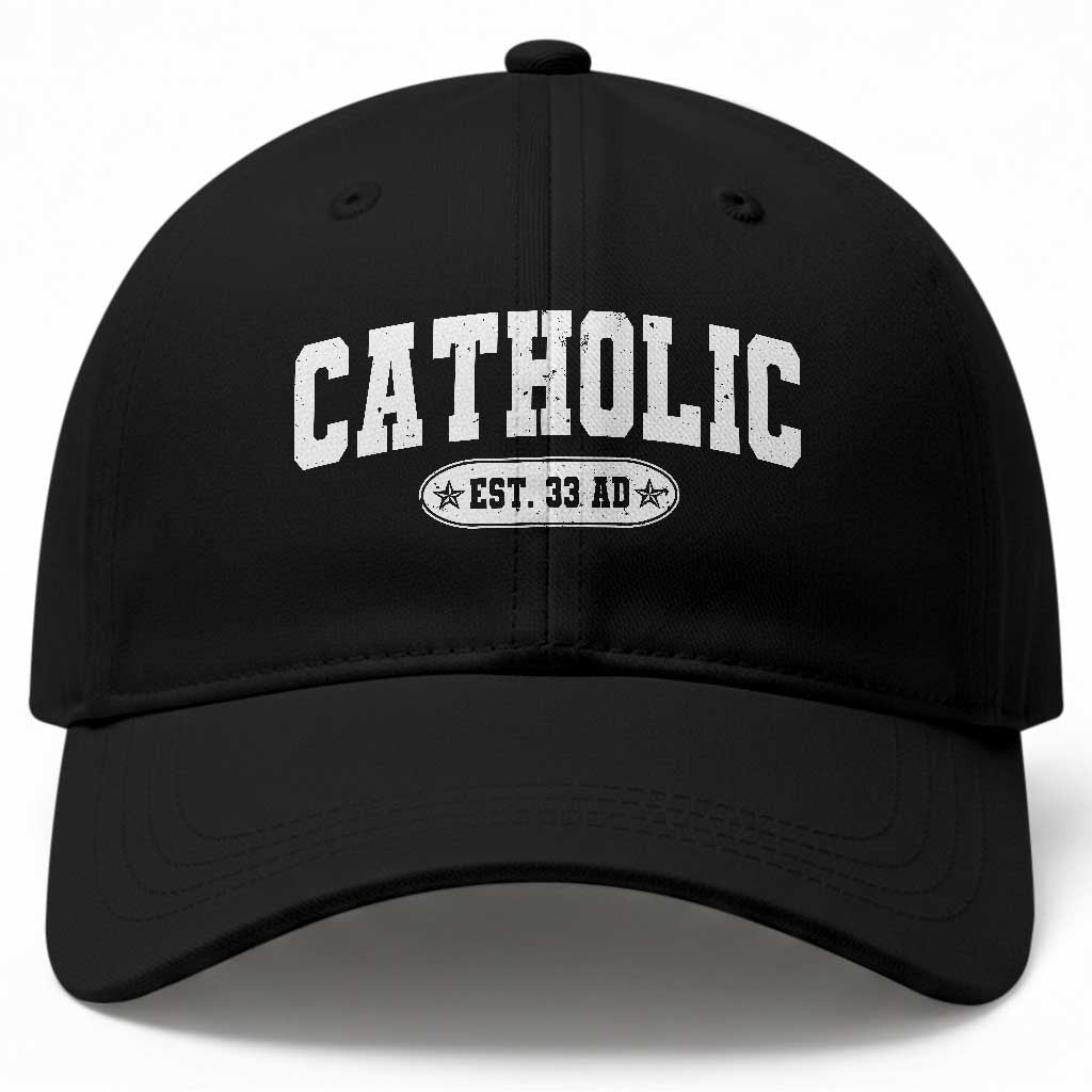 Catholic Since 33 AD Baseball Cap Vintage Varsity Crucifix Jesus Eucharist Christianity TS10 Print Your Wear