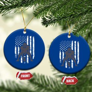 Football Player American Flag Ceramic Ornament Cool Distressed Vintage Patriotic TS10 1pc Blue Print Your Wear