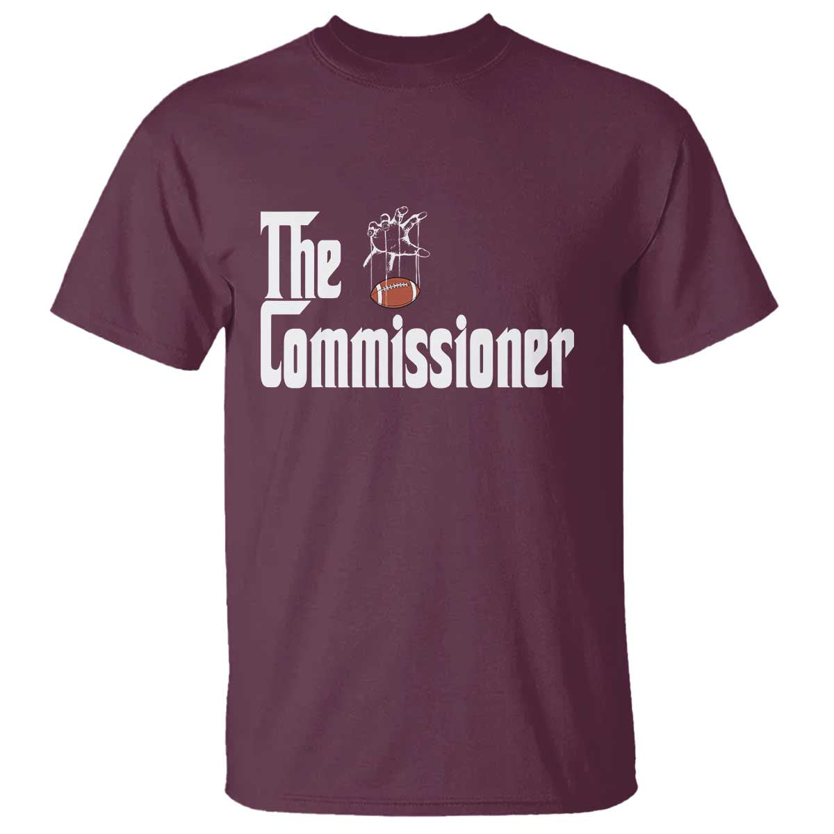 Fantasy Football Commissioner T Shirt Draft Party Commish FFL TS10 Maroon Print Your Wear
