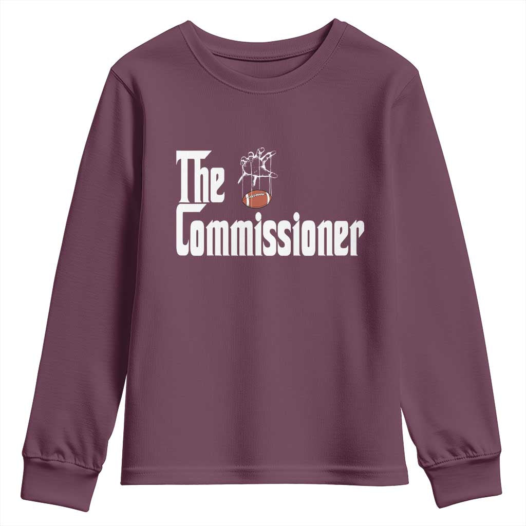 Fantasy Football Commissioner Youth Sweatshirt Draft Party Commish FFL TS10 Maroon Print Your Wear