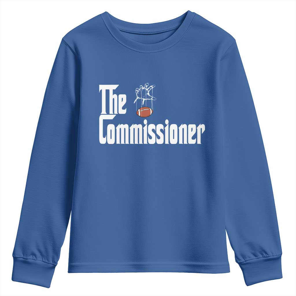 Fantasy Football Commissioner Youth Sweatshirt Draft Party Commish FFL TS10 Royal Blue Print Your Wear