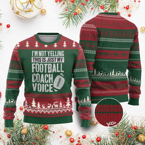 Football Coach Ugly Christmas Sweater Cool Distressed Vintage Funny Not Yelling TS10 Red Green Print Your Wear