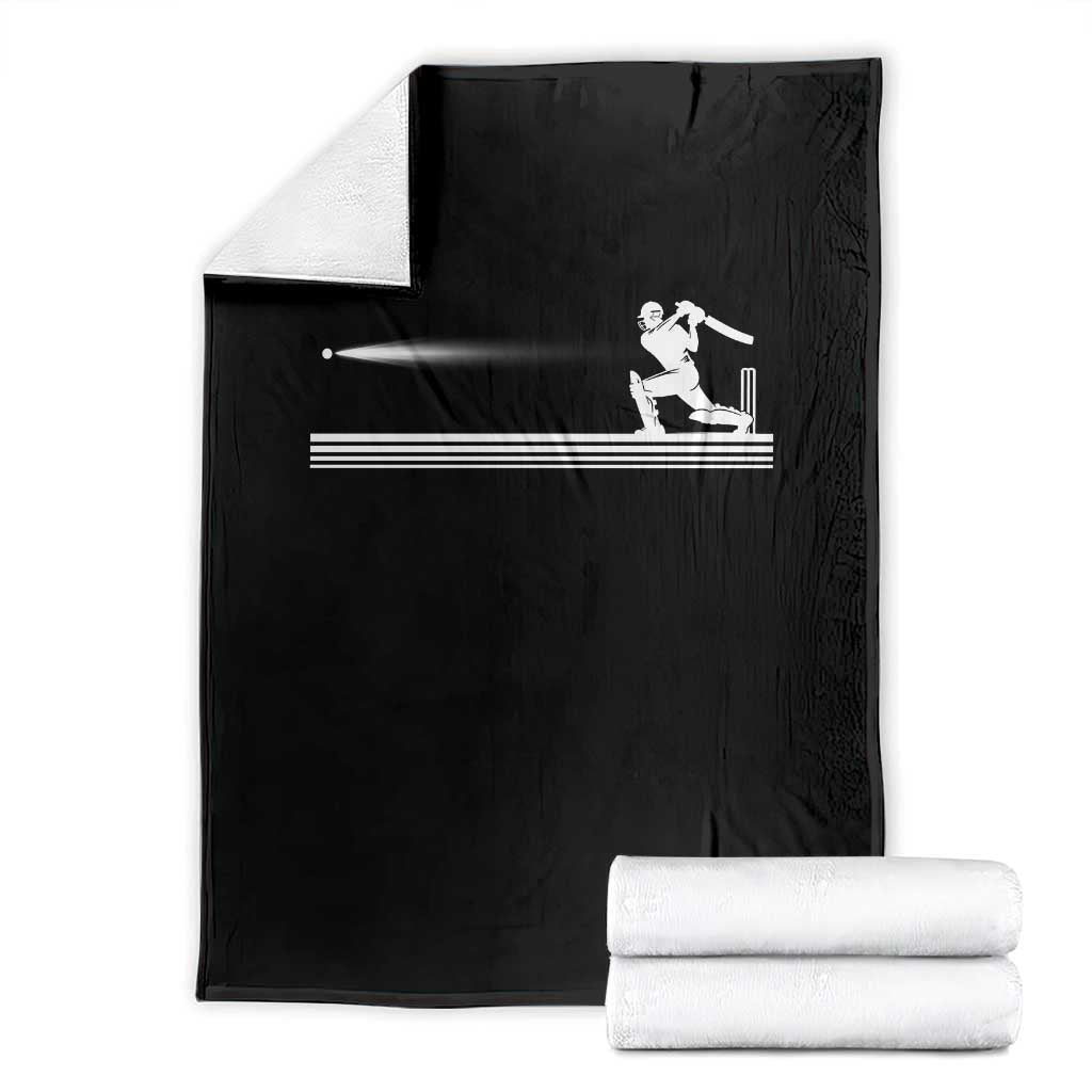 Cricket Player Throw Blanket Powerful Batsman Shot Cricket Gifts TS10 Black Print Your Wear