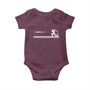 Cricket Player Baby Onesie Powerful Batsman Shot Cricket Gifts TS10 Maroon Print Your Wear