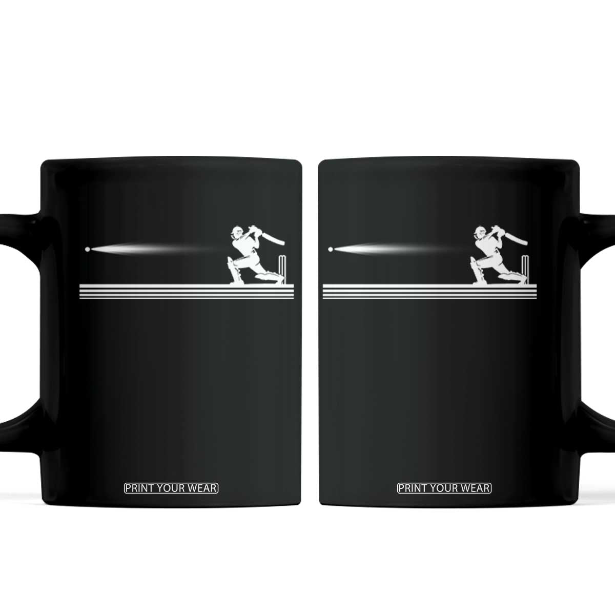 Cricket Player Coffee Mug Powerful Batsman Shot Cricket Gifts TS10 Black Print Your Wear