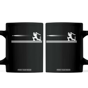Cricket Player Coffee Mug Powerful Batsman Shot Cricket Gifts TS10 Black Print Your Wear