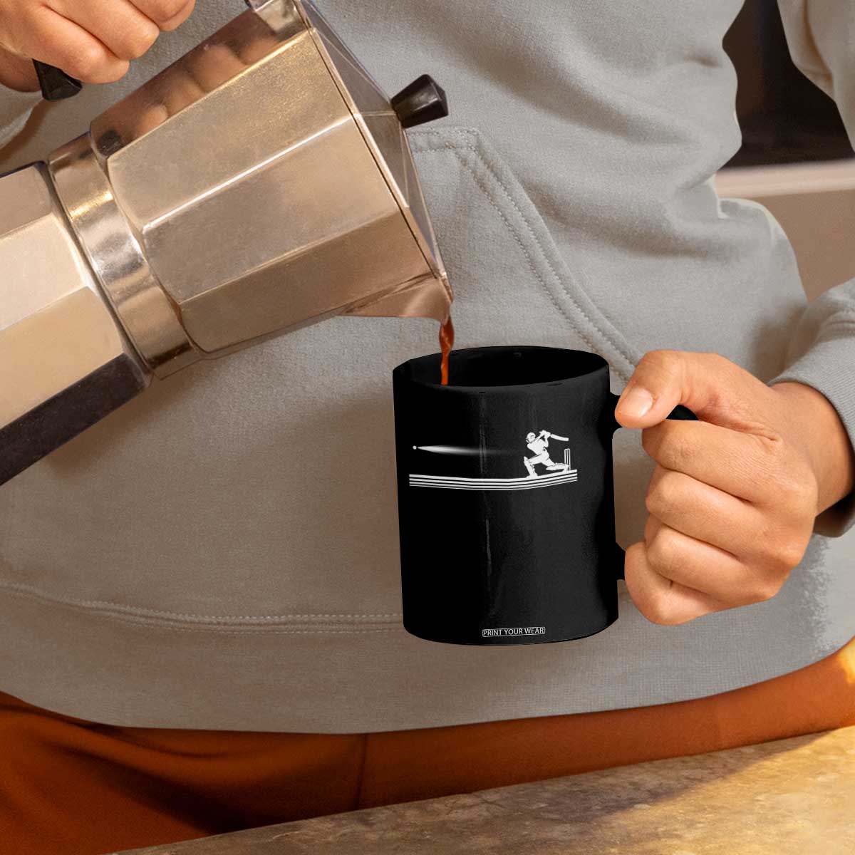 Cricket Player Coffee Mug Powerful Batsman Shot Cricket Gifts TS10 Print Your Wear