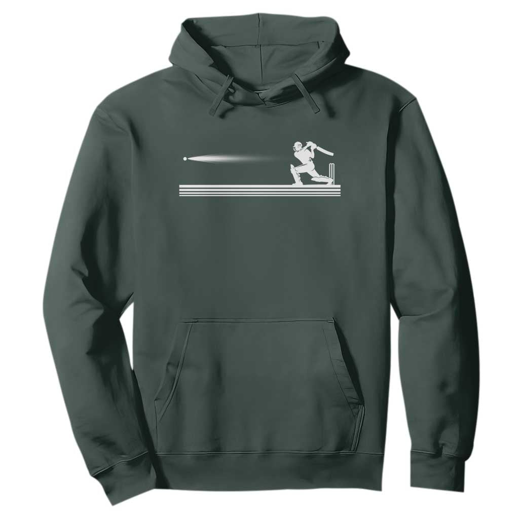 Cricket Player Hoodie Powerful Batsman Shot Cricket Gifts TS10 Dark Forest Green Print Your Wear