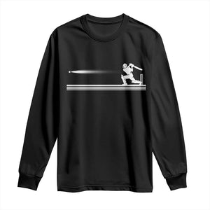 Cricket Player Long Sleeve Shirt Powerful Batsman Shot Cricket Gifts TS10 Black Print Your Wear
