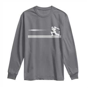 Cricket Player Long Sleeve Shirt Powerful Batsman Shot Cricket Gifts TS10 Charcoal Print Your Wear