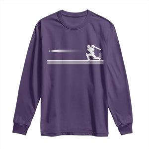 Cricket Player Long Sleeve Shirt Powerful Batsman Shot Cricket Gifts TS10 Purple Print Your Wear