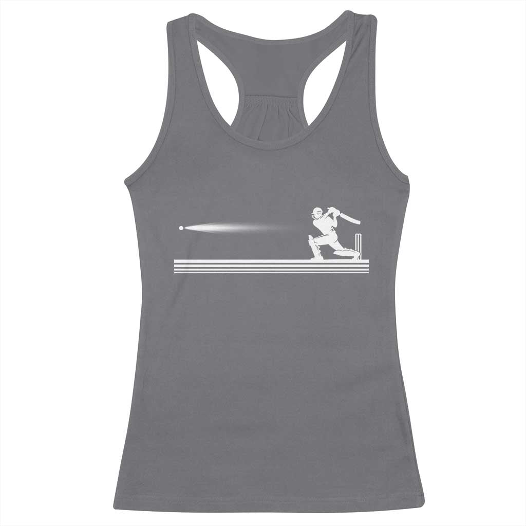 Cricket Player Racerback Tank Top Powerful Batsman Shot Cricket Gifts TS10 Charcoal Print Your Wear