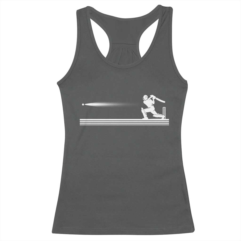 Cricket Player Racerback Tank Top Powerful Batsman Shot Cricket Gifts TS10 Dark Heather Print Your Wear
