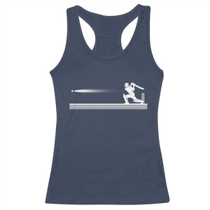 Cricket Player Racerback Tank Top Powerful Batsman Shot Cricket Gifts TS10 Navy Print Your Wear