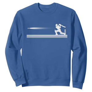 Cricket Player Sweatshirt Powerful Batsman Shot Cricket Gifts TS10 Royal Blue Print Your Wear