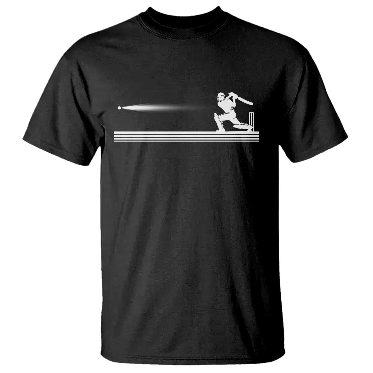 Cricket Player T Shirt Powerful Batsman Shot Cricket Gifts TS10 Black Print Your Wear
