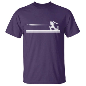 Cricket Player T Shirt Powerful Batsman Shot Cricket Gifts TS10 Purple Print Your Wear