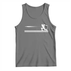 Cricket Player Tank Top Powerful Batsman Shot Cricket Gifts TS10 Black Heather Print Your Wear