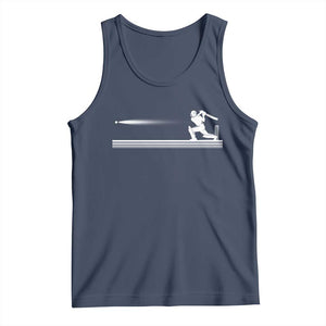 Cricket Player Tank Top Powerful Batsman Shot Cricket Gifts TS10 Navy Print Your Wear