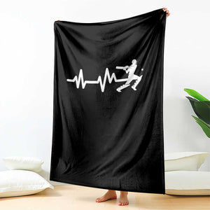 Cricket Player Throw Blanket Cricket Heartbeat Batsman TS10 Print Your Wear