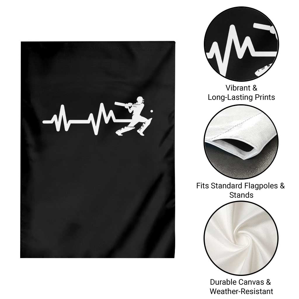 Cricket Player Garden Flag Cricket Heartbeat Batsman TS10 Print Your Wear