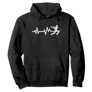 Cricket Player Hoodie Cricket Heartbeat Batsman TS10 Black Print Your Wear
