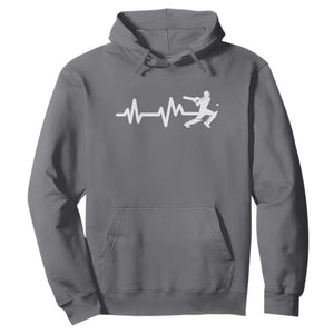 Cricket Player Hoodie Cricket Heartbeat Batsman TS10 Charcoal Print Your Wear