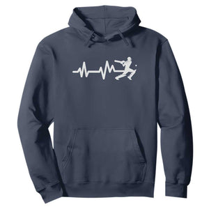 Cricket Player Hoodie Cricket Heartbeat Batsman TS10 Navy Print Your Wear