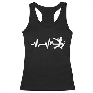 Cricket Player Racerback Tank Top Cricket Heartbeat Batsman TS10 Black Print Your Wear