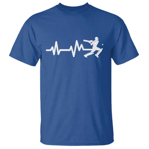 Cricket Player T Shirt Cricket Heartbeat Batsman TS10 Royal Blue Print Your Wear