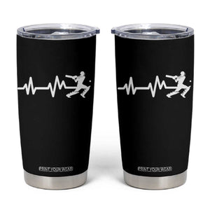 Cricket Player Tumbler Cup Cricket Heartbeat Batsman TS10 Black Print Your Wear