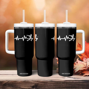 Cricket Player Tumbler With Handle Cricket Heartbeat Batsman TS10 Print Your Wear