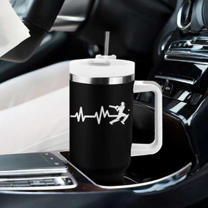 Cricket Player Tumbler With Handle Cricket Heartbeat Batsman TS10 Print Your Wear
