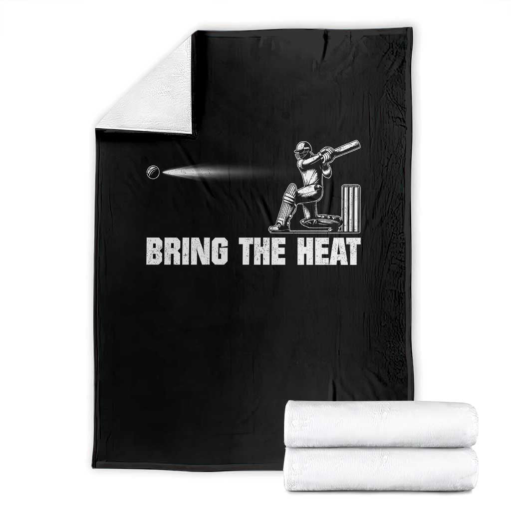 Cricket Player Throw Blanket Bring The Heat Batting TS10 Black Print Your Wear