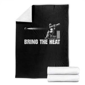Cricket Player Throw Blanket Bring The Heat Batting TS10 Black Print Your Wear