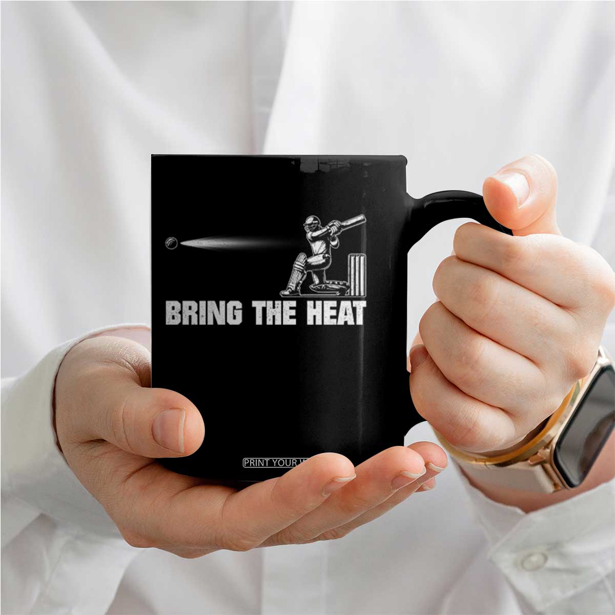 Cricket Player Coffee Mug Bring The Heat Batting TS10 Print Your Wear