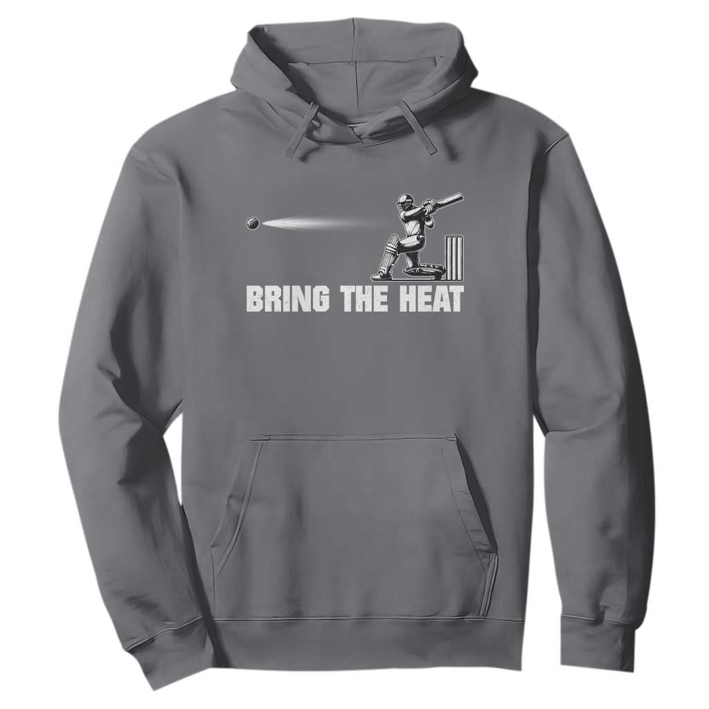 Cricket Player Hoodie Bring The Heat Batting TS10 Charcoal Print Your Wear