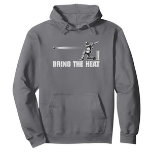 Cricket Player Hoodie Bring The Heat Batting TS10 Charcoal Print Your Wear