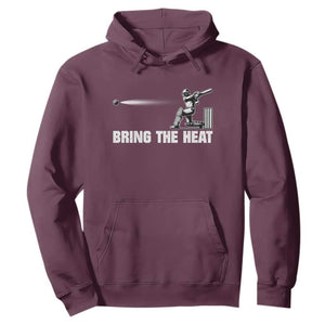 Cricket Player Hoodie Bring The Heat Batting TS10 Maroon Print Your Wear