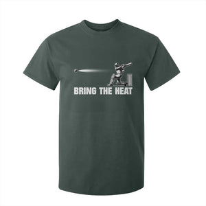 Cricket Player T Shirt For Kid Bring The Heat Batting TS10 Dark Forest Green Print Your Wear