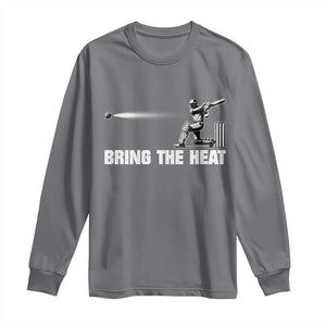 Cricket Player Long Sleeve Shirt Bring The Heat Batting TS10 Charcoal Print Your Wear