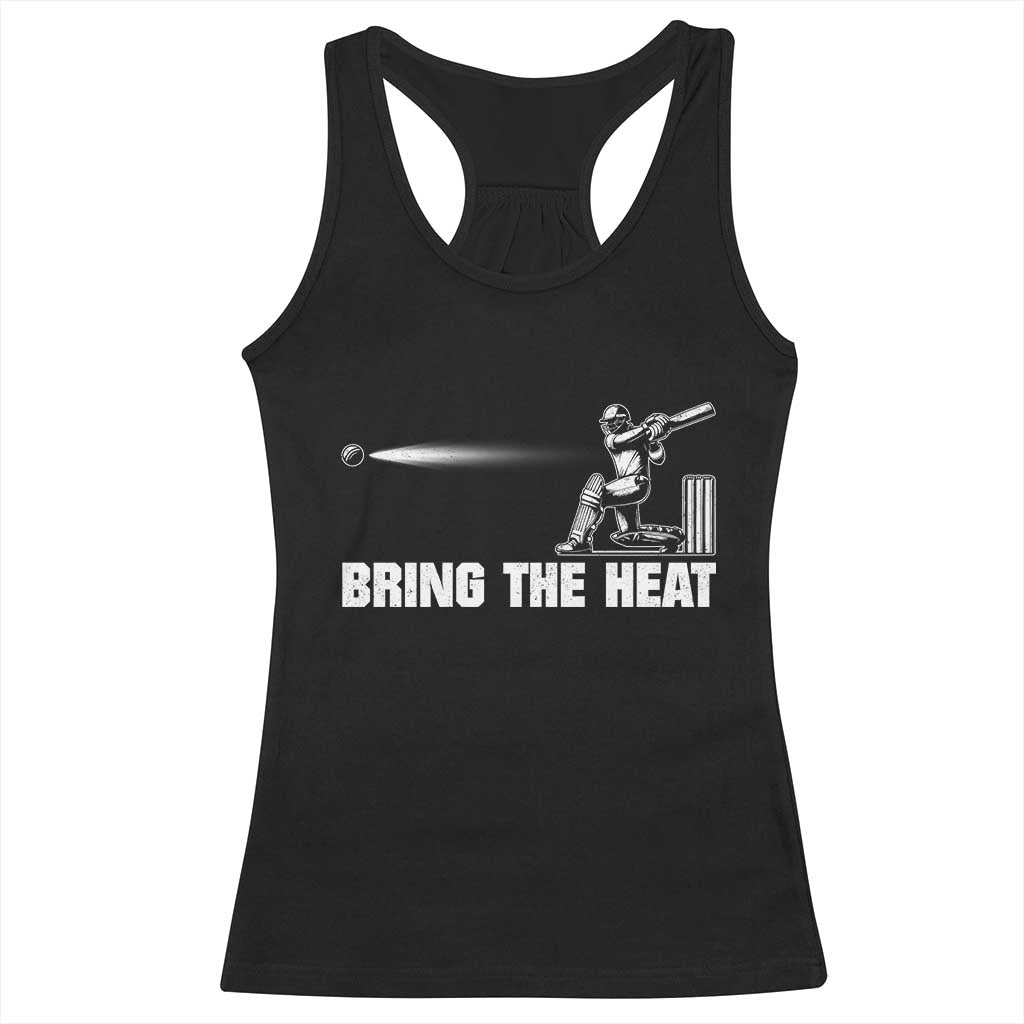 Cricket Player Racerback Tank Top Bring The Heat Batting TS10 Black Print Your Wear