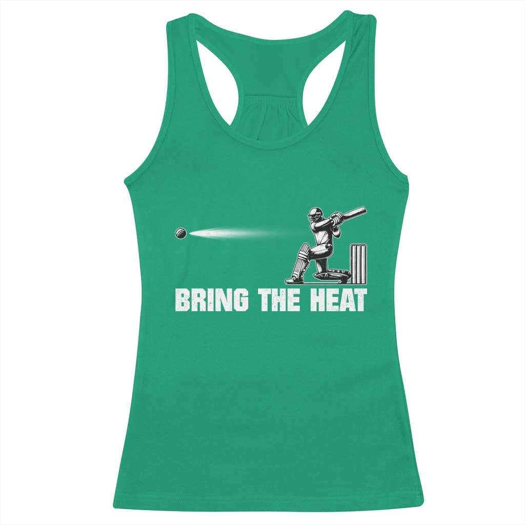 Cricket Player Racerback Tank Top Bring The Heat Batting TS10 Irish Green Print Your Wear