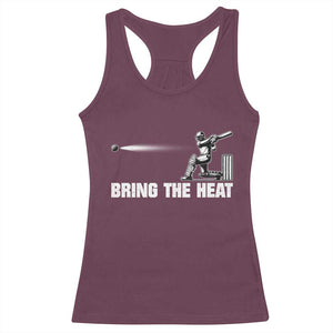 Cricket Player Racerback Tank Top Bring The Heat Batting TS10 Maroon Print Your Wear