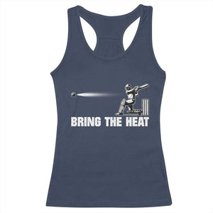 Cricket Player Racerback Tank Top Bring The Heat Batting TS10 Navy Print Your Wear